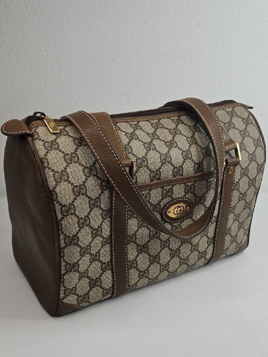 Gucci Handbags - Authentic Gucci Monogram Supreme Classic Satchel Vintage Boston Handbag Purse
